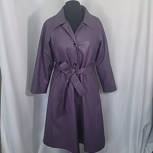 NWT BUD Vegan Lether Long Trench Coat Oversized Classic Shape Lined